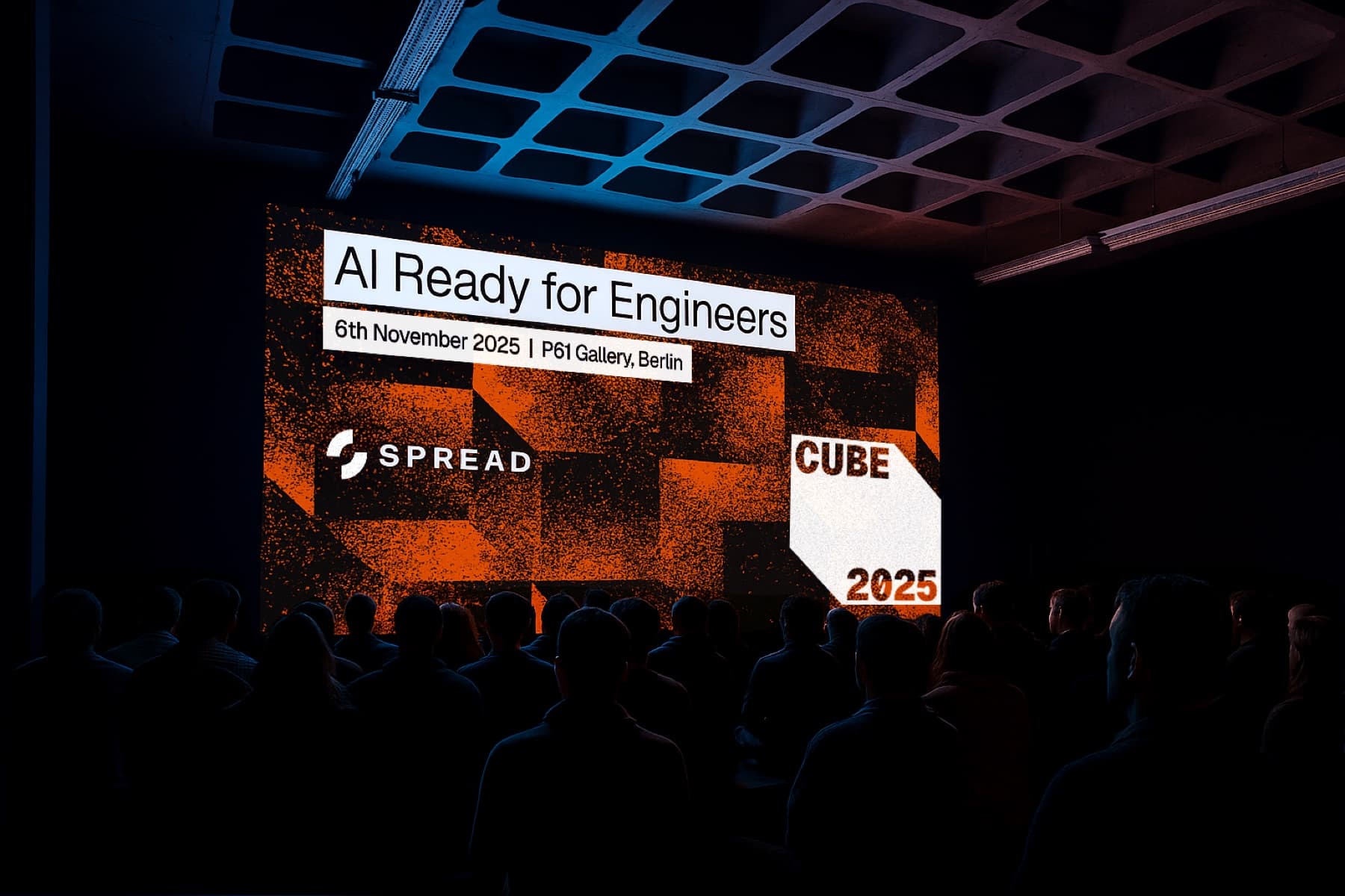 CUBE 2025 spatial concept showing the identity on the P61 stage