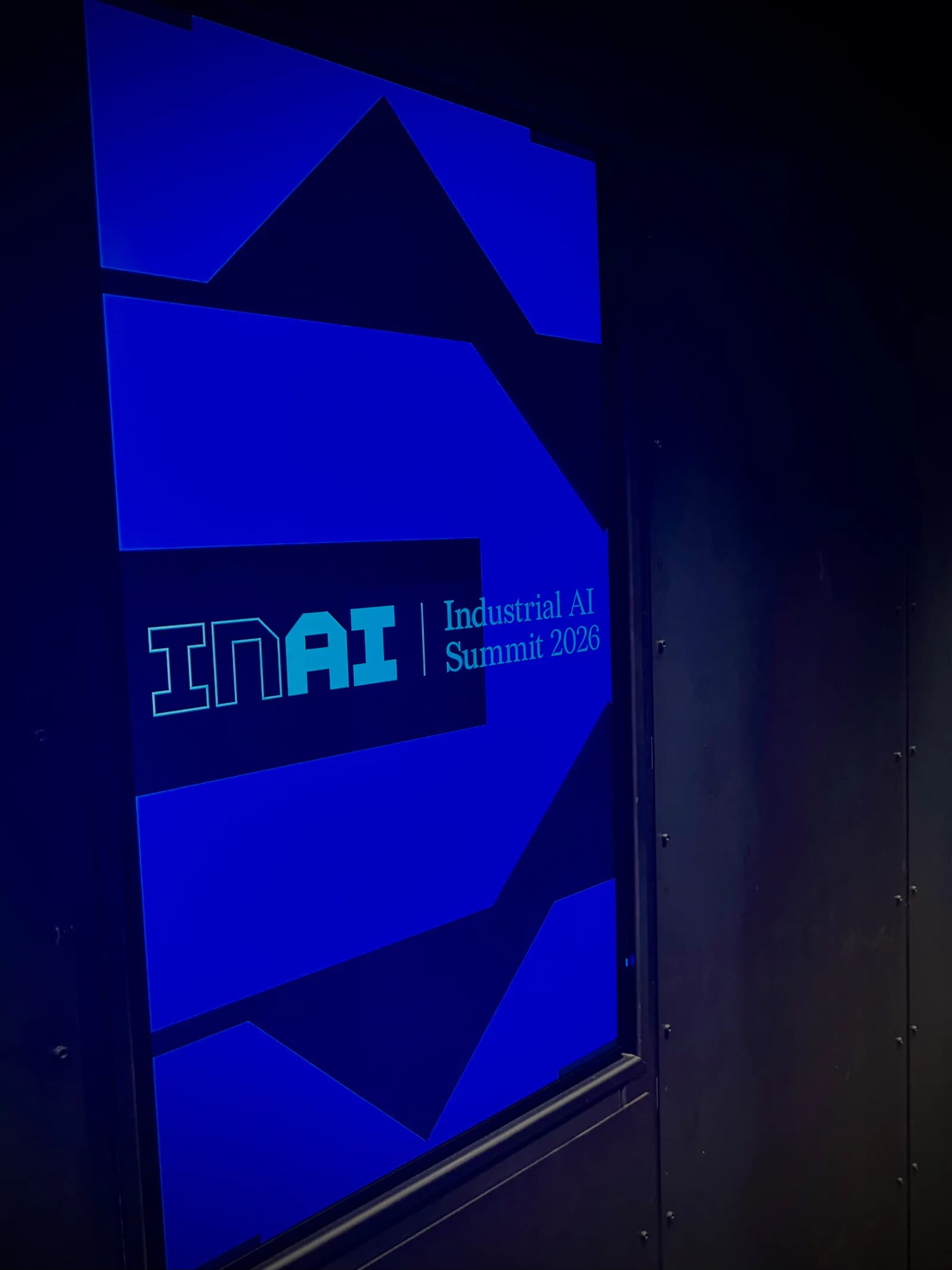 Illuminated Industrial AI Summit 2026 identity lightbox